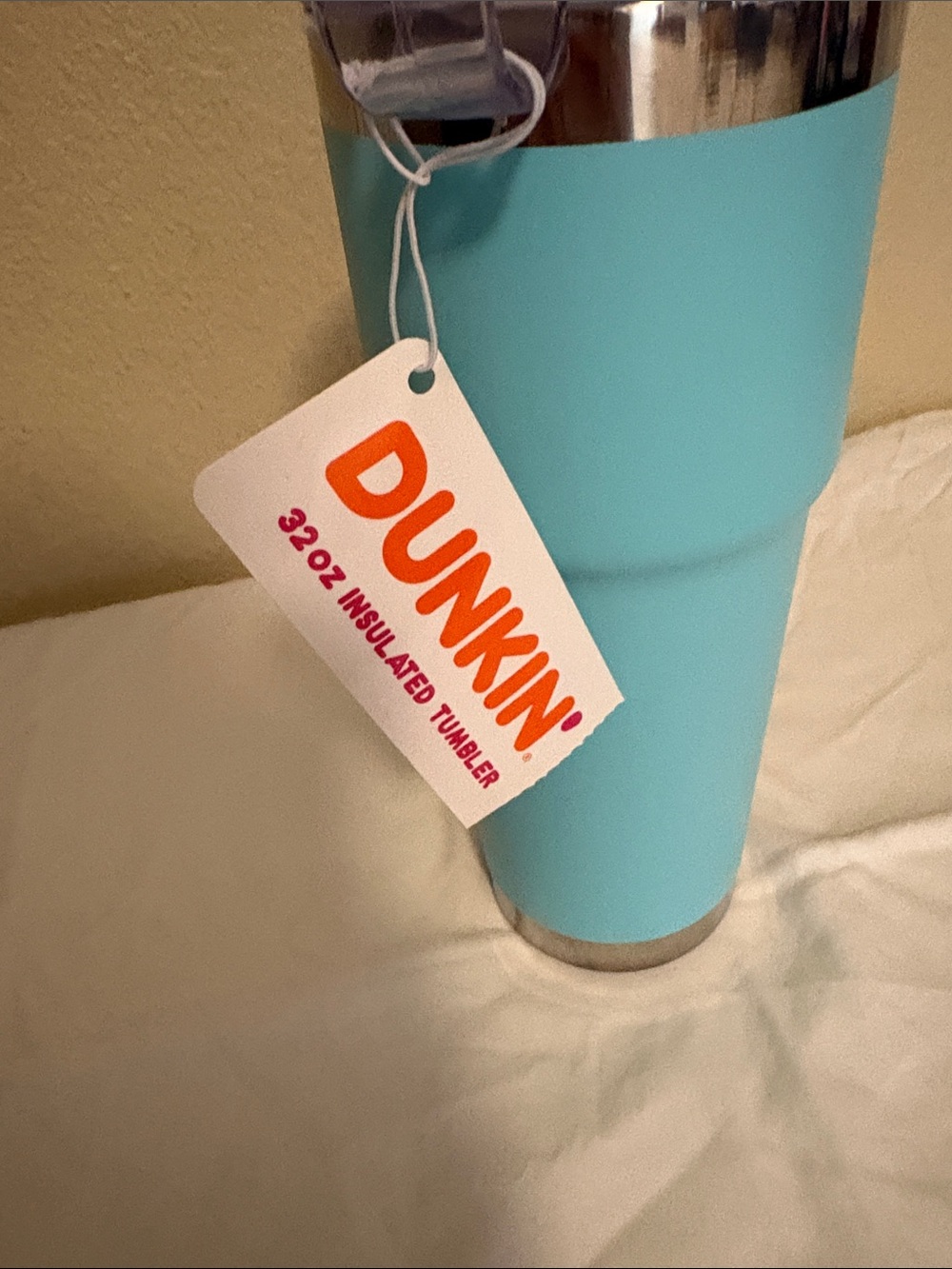 Dunkin' 32 oz Stainless Steel Insulated Tumbler Aqua Blue w/Lid & Straw - Picture 4 of 4